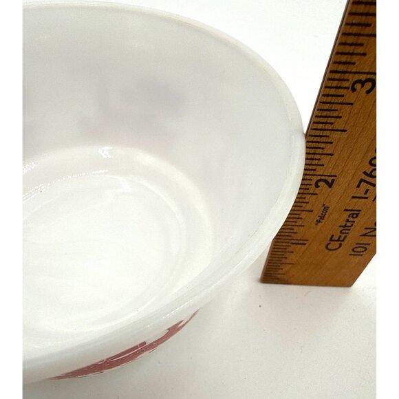 Vintage Hazel Atlas Platonite Milk Glass Red Scottie Dog Childrens Cereal Bowl - Picture 5 of 6